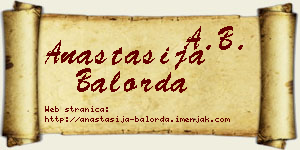 Anastasija Balorda vizit kartica